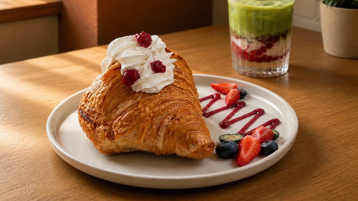 Himbeer-Croissant – Frühstück im ERET Café Mülheim